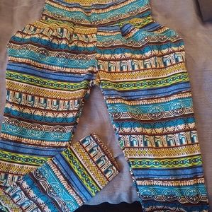 Multi color pants w/ pockets